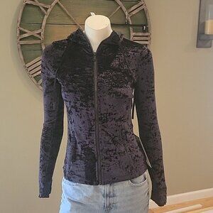 Lululemon Special Edition Black Crushed Velvet Hooded Define Jacket